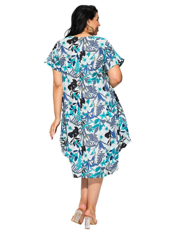 Aller Simplement Kleid in Weiß/ Blau