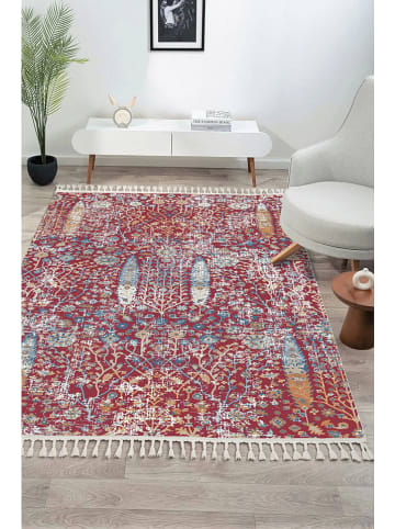 ABERTO DESIGN Laagpolig tapijt rood/blauw