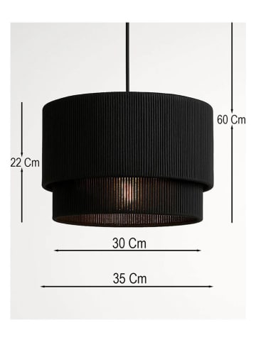 ABERTO DESIGN Hanglamp zwart - (H)60 x Ø 35 cm