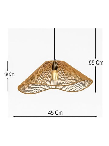 ABERTO DESIGN Lampa wisząca w kolorze beżowym - wys. 55 x Ø 45 cm
