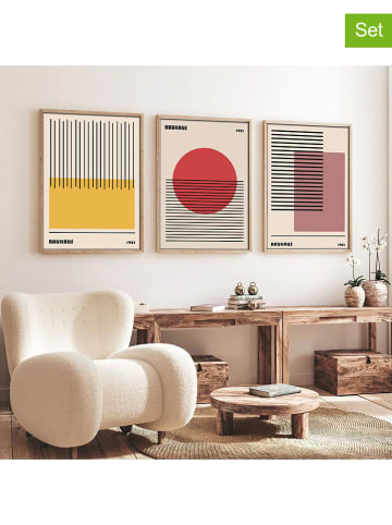 ABERTO DESIGN 3-delige set: ingelijste kunstdrukken