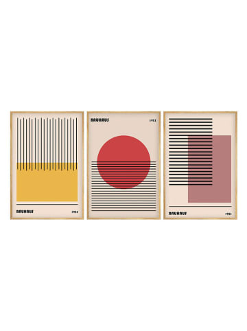 ABERTO DESIGN 3er-Set: Gerahmte Kunstdrucke
