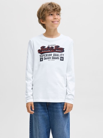 JACK & JONES Junior Longsleeve "Logo" in Weiß