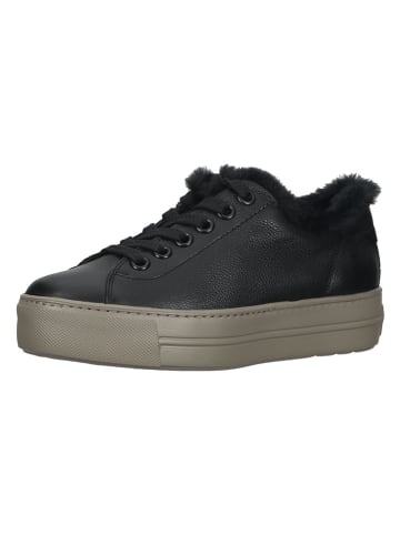 Paul Green Leder-Sneakers  in Schwarz