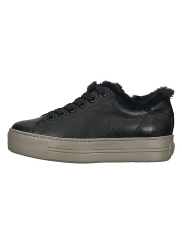 Paul Green Leder-Sneakers  in Schwarz