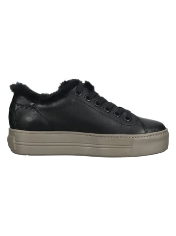 Paul Green Leder-Sneakers  in Schwarz