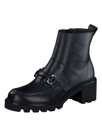 Paul Green Leder-Stiefeletten in Schwarz