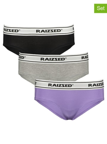 RAIZZED® 3er-Set: Pantys "Nora" in Schwarz/ Grau/ Lila