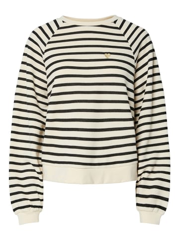 Pieces Sweatshirt "Greta" in Schwarz/Creme