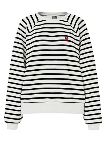 Pieces Sweatshirt "Greta" in Schwarz/ Weiß
