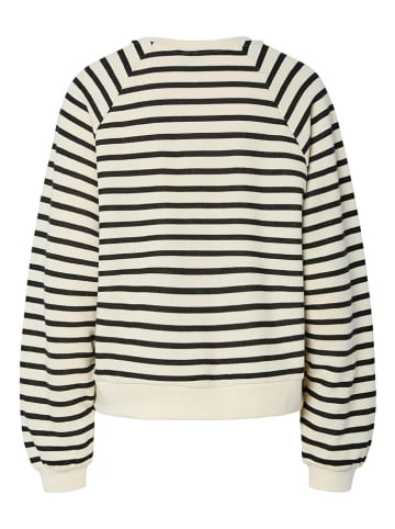 Pieces Sweatshirt "Greta" zwart/crème