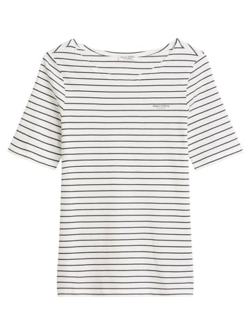 Marc O'Polo Shirt in Weiß/ Schwarz