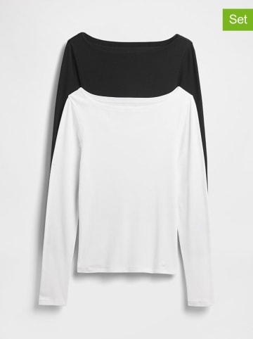 GAP 2er-Set: Longsleeves in Weiß/ Schwarz