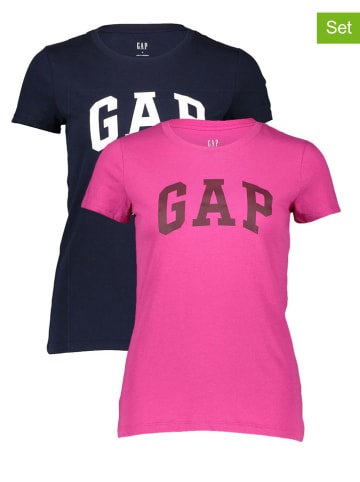 GAP 2-delige set: shirts roze/donkerblauw