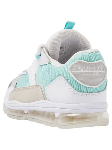 Vingino Skórzane sneakersy "Ariana" w kolorze turkusowo-biało-beżowym