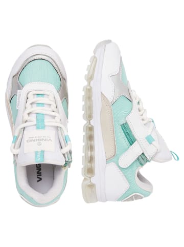 Vingino Skórzane sneakersy "Ariana" w kolorze turkusowo-biało-beżowym