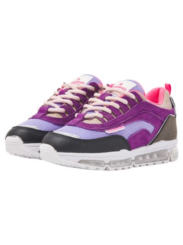 Vingino Leder-Sneakers "Linn" in Lila/ Anthrazit/ Pink