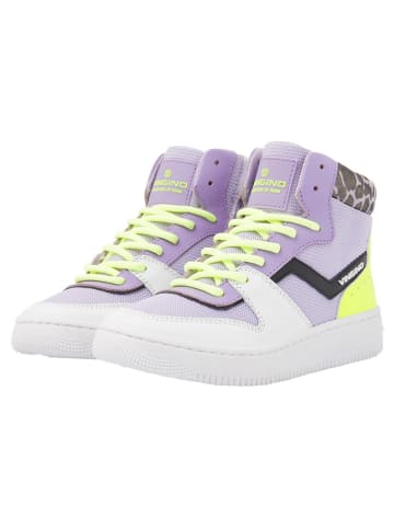 Vingino Leren sneakers "Senne" paars/wit/geel
