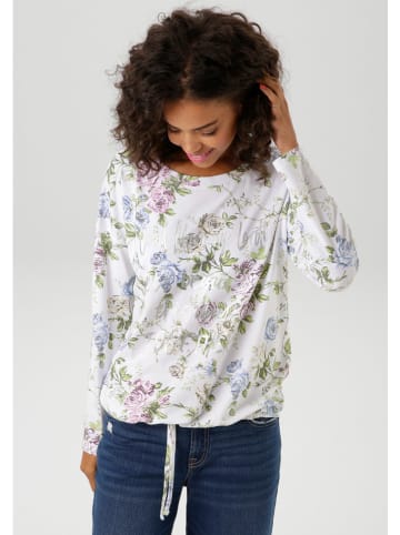 Aniston Longsleeve in Weiß/ Grün
