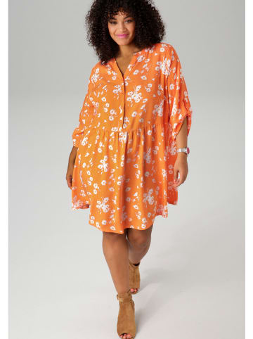 Aniston Kleid in Orange/ Weiß