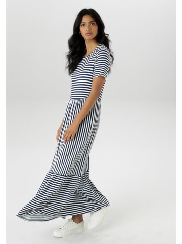 Aniston Jurk donkerblauw/wit