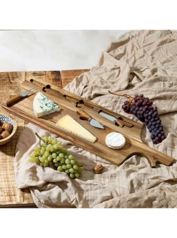 Ethnical Life 3tlg. Käse-Set in Braun - (L)65 x (B)20 cm