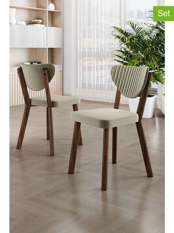 Evila 4-delige set: eetkamerstoelen "Arfe" crème - (B)45 x (H)86 x (D)46 cm