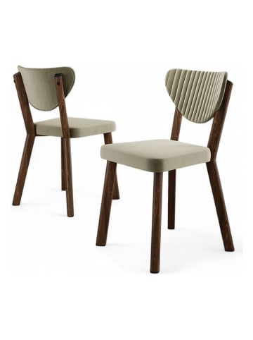 Evila 4-delige set: eetkamerstoelen "Arfe" crème - (B)45 x (H)86 x (D)46 cm