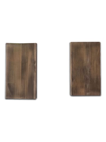Evila 2-delige set: bloempotten bruin - (B)16 x (H)8 x (D)6 cm