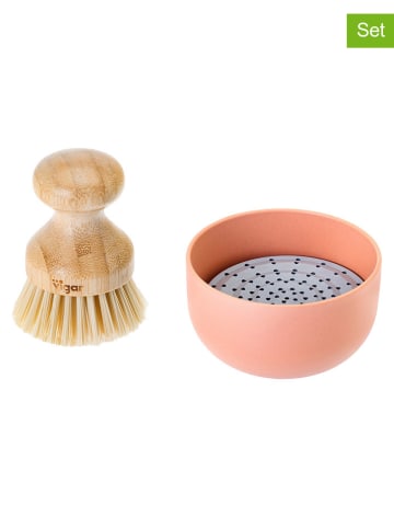 Vigar 2tlg. Geschirrspül-Set "Zeroline" in Orange/ Hellbraun