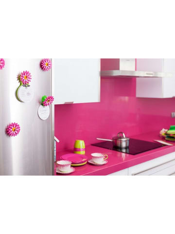 Vigar 3-delige set: magneetclips "Flower power" roze - (H)8 cm