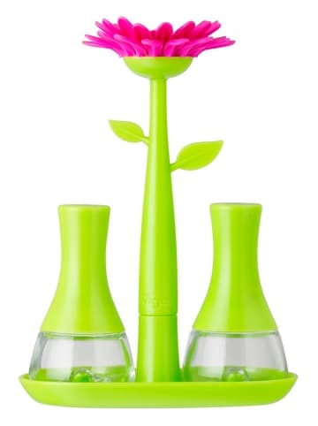 Vigar 2tlg.Set: Salz- & Pfefferstreuer in Grün/ Pink - (B)14 x (H)19 x (T)7 cm