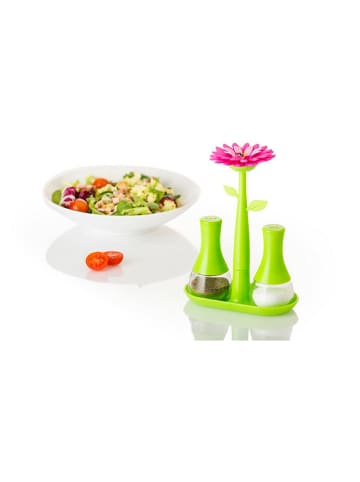 Vigar 2tlg.Set: Salz- & Pfefferstreuer in Grün/ Pink - (B)14 x (H)19 x (T)7 cm
