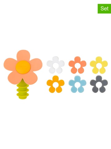 Vigar 7tlg. Wein-Set "Flower power" in Bunt