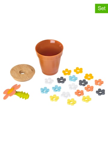 Vigar 19tlg. Wein-Set: "Flower power" in Bunt