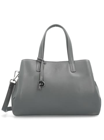 PICARD Leder-Schultertasche "Bali" in Grau - (B)32 x (H)22 x (T)13 cm