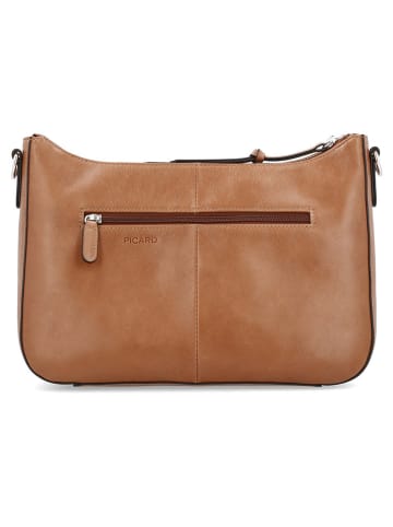 PICARD Leder-Umhängetasche "Donna" in Cognac - (B)30 x (H)20 x (T)11 cm