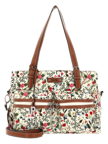 PICARD Schultertasche in Creme/ Camel - (B)35 x (H)24 x (T)14 cm