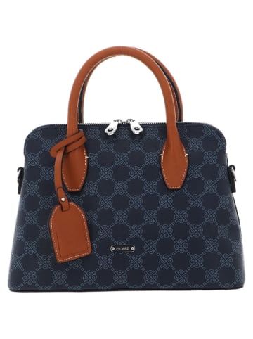 PICARD Henkeltasche "Euphoria" in Dunkelblau/ Camel - (B)28 x (H)21 x (T)10 cm