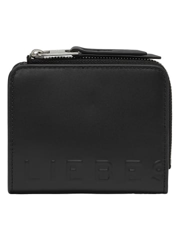 LIEBESKIND BERLIN Leder-Geldbörse "Toni" in Schwarz - (B)11 x (H)9,5 x (T)2 cm