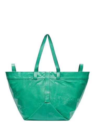 LIEBESKIND BERLIN Leder-Shopper in Türkis - (B)47 x (H)34 x (T)18 cm