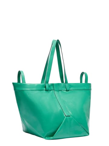 LIEBESKIND BERLIN Leder-Shopper in Türkis - (B)47 x (H)34 x (T)18 cm