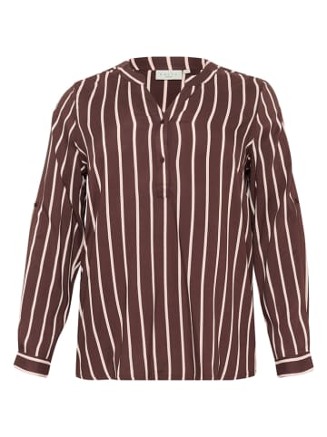 KAFFE curve Bluse in Braun/ Rosa
