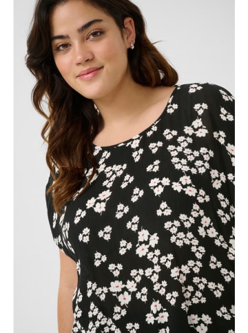 KAFFE curve Bluse in Schwarz/ Creme