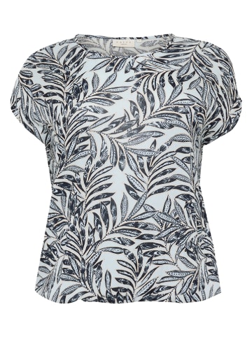 KAFFE curve Bluse in Weiß/ Dunkelblau