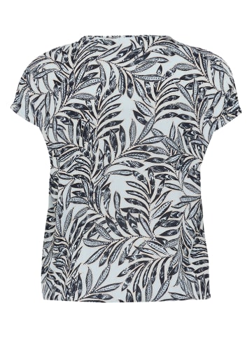 KAFFE curve Bluse in Weiß/ Dunkelblau