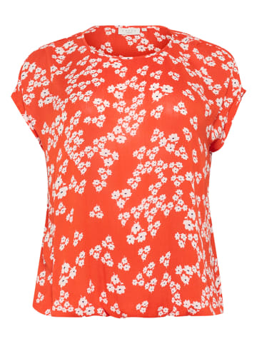 KAFFE curve Blouse oranje/wit
