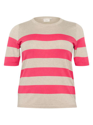KAFFE curve Pullover in Beige/ Pink