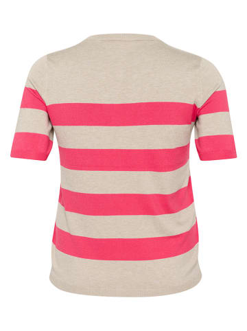 KAFFE curve Pullover in Beige/ Pink