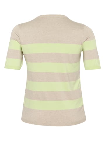 KAFFE curve Pullover in Beige/ Grün